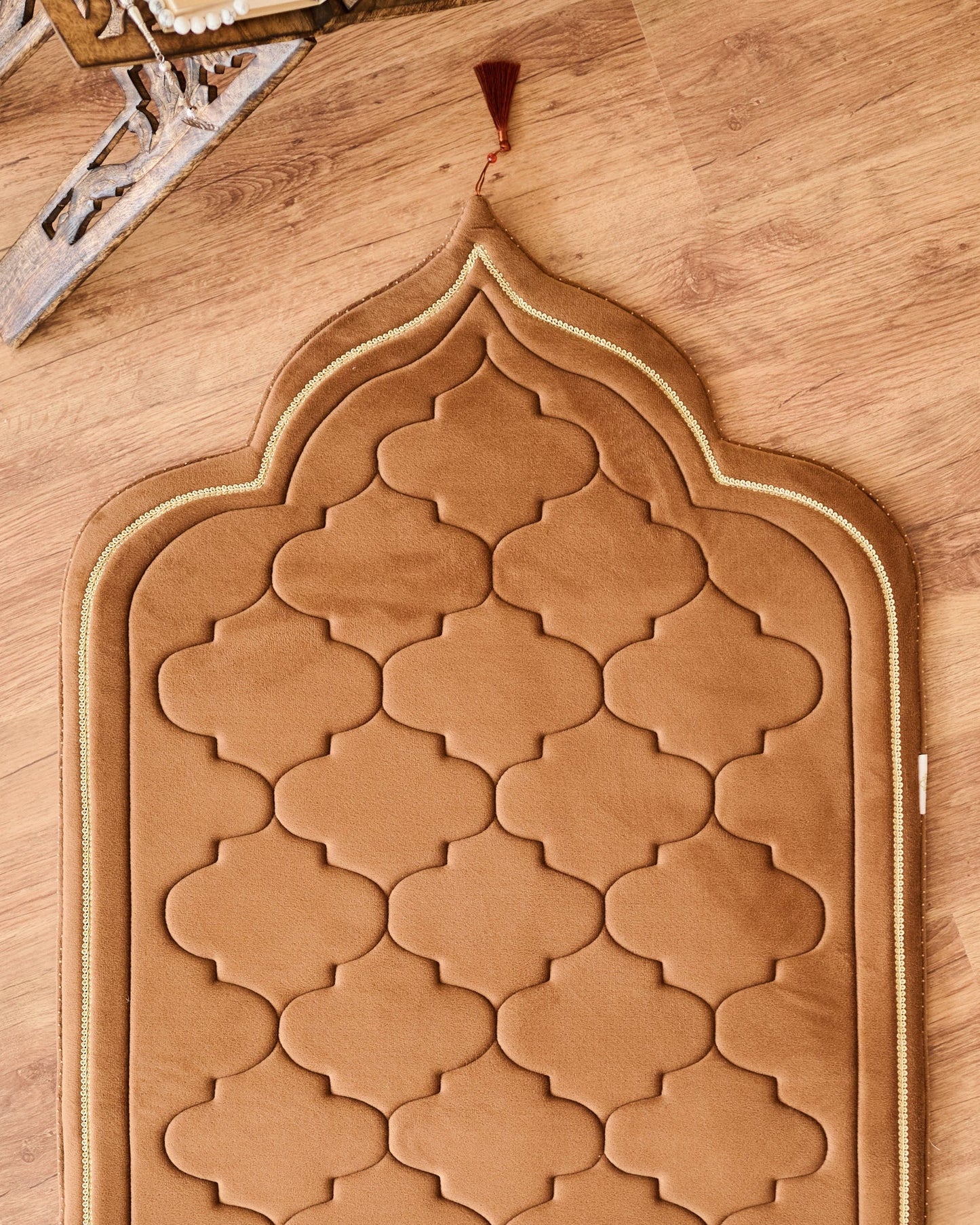 Muslim Brown padded memory foam prayer mat