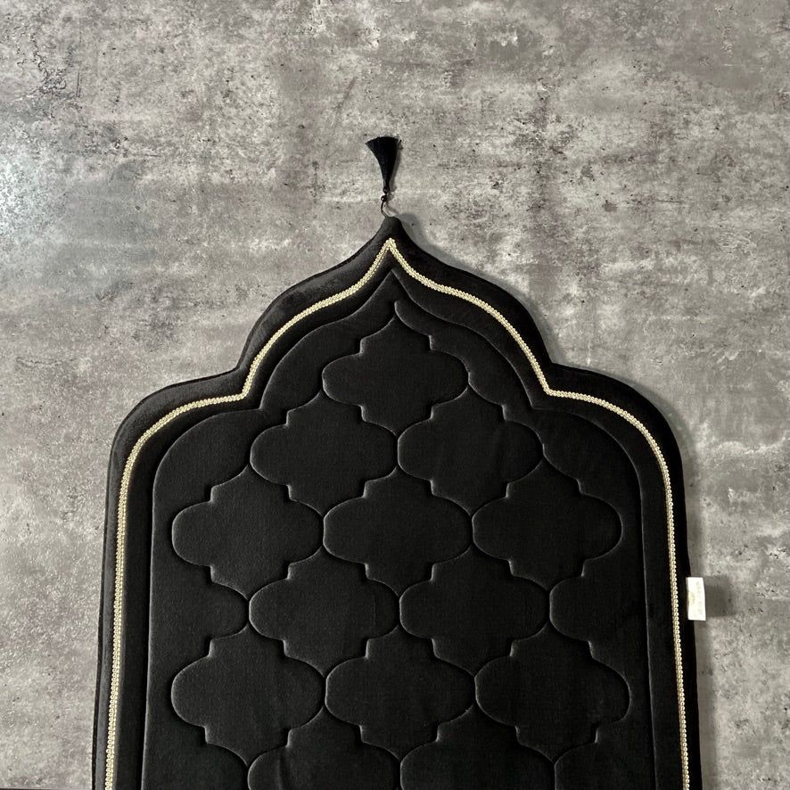 Luxury Sejadah - Plush Padded Prayer Mats - Black Stone